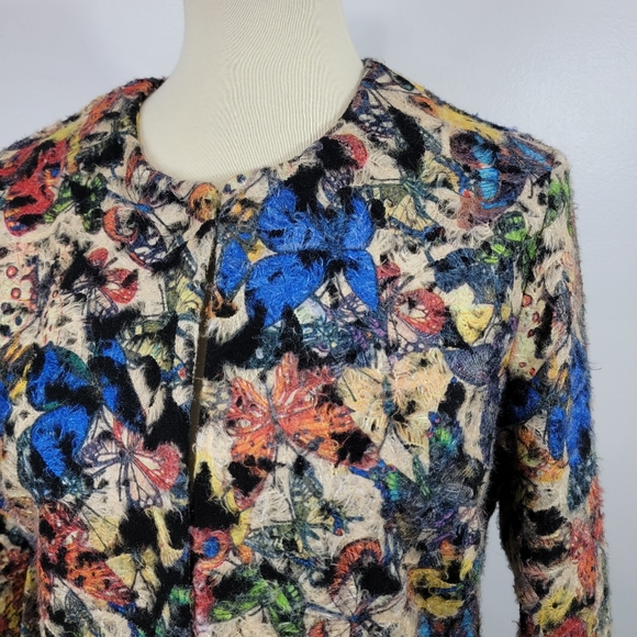 Peck & Peck Autumn Days Butterfly Jacquard Blazer Jacket - Picture 3 of 14
